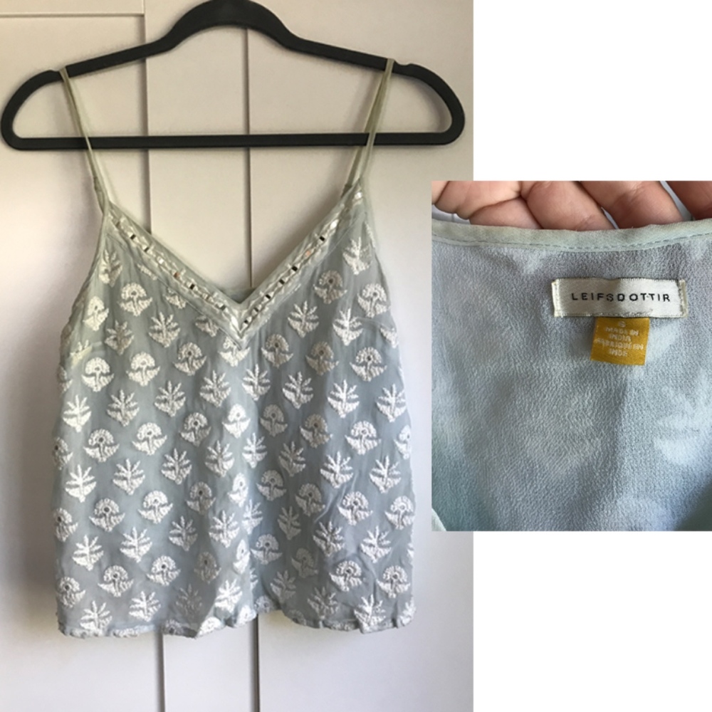Anthropologie Leifsdottir embroidered tank